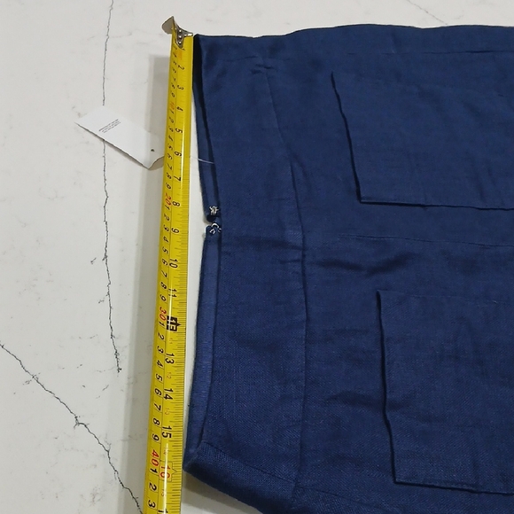 LOFT Deep Blue Women's Mini Skirt Sz 10 New With Tag 100% Linen - Picture 7 of 9